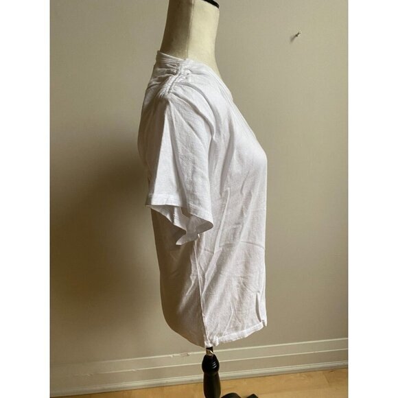CITIZEN Of Humanity BNWOT Sz XSmall "Cecilia" White Tshirt NEW Padded Shoulders - Picture 3 of 9